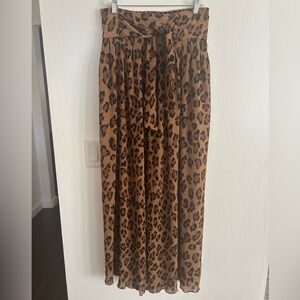 Free People Brown Leopard Print Palazzo Pants